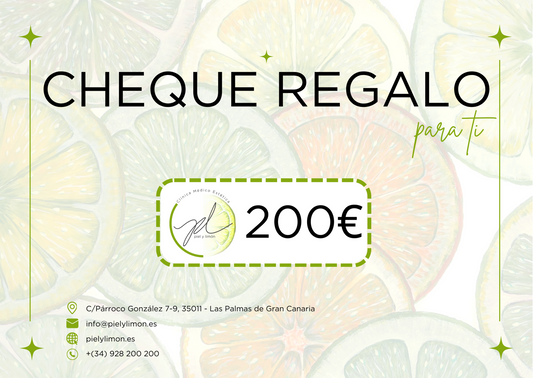 Cheque Regalo 200€ - Clínica Médico Estética Piel y limón